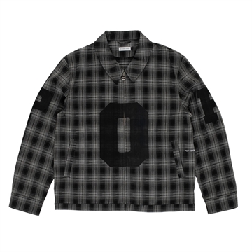 Pop Trading Company Checked Football Jacket Charcoal